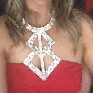 Venus red and embellished top medium